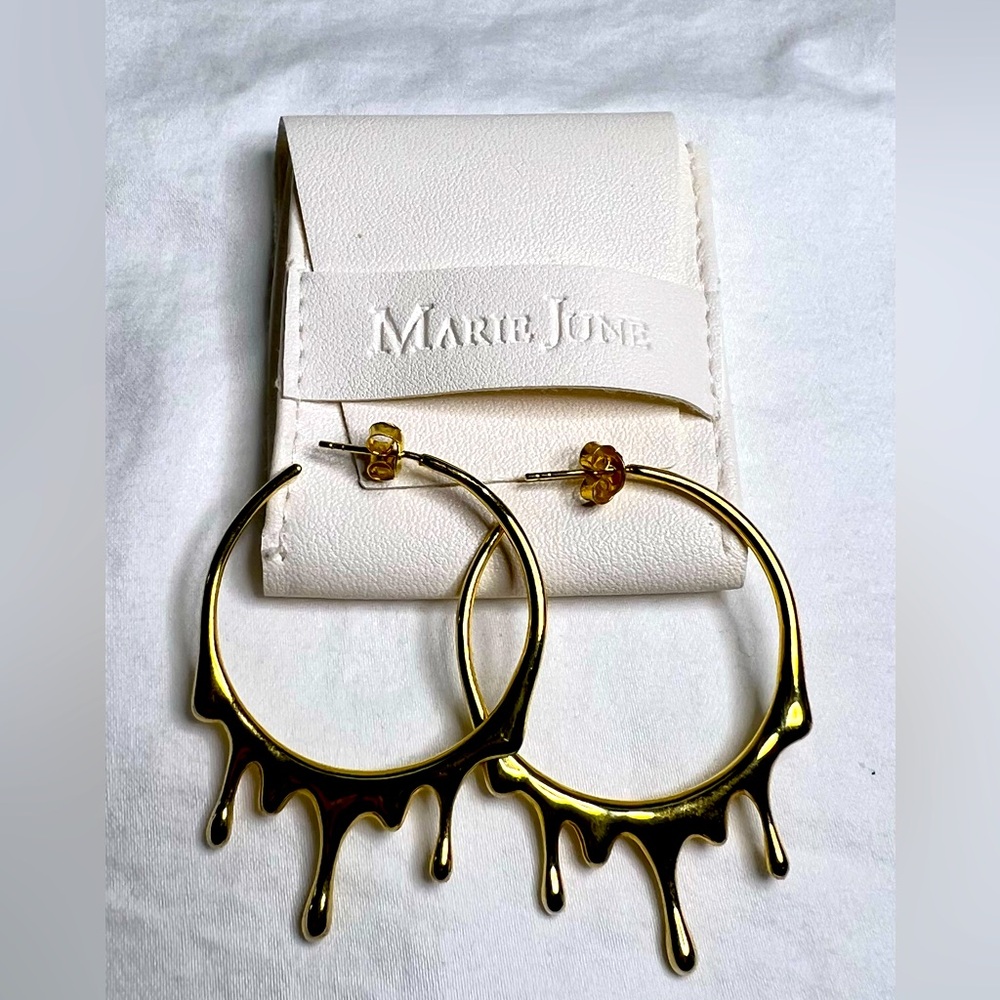 Contemporary Gold Drip Earrings